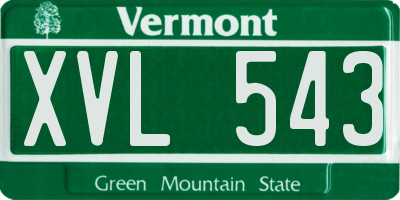 VT license plate XVL543