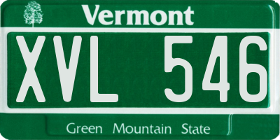 VT license plate XVL546