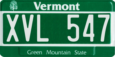 VT license plate XVL547