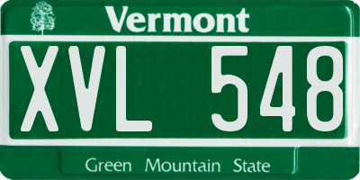 VT license plate XVL548