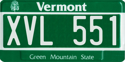VT license plate XVL551