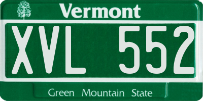 VT license plate XVL552
