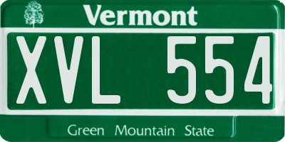VT license plate XVL554