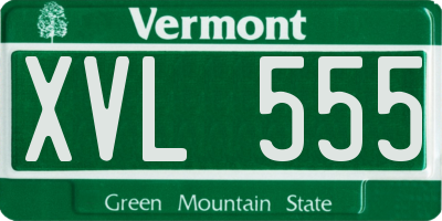 VT license plate XVL555