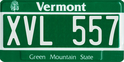 VT license plate XVL557