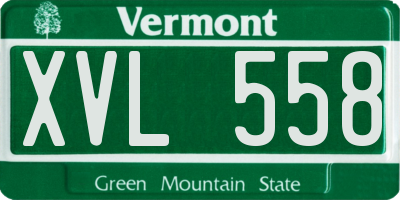 VT license plate XVL558