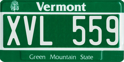 VT license plate XVL559