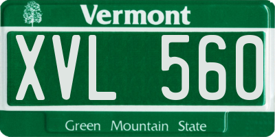 VT license plate XVL560