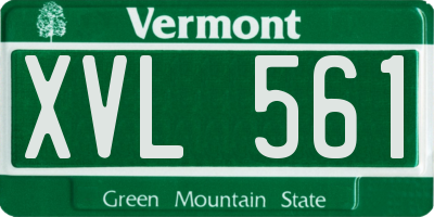 VT license plate XVL561