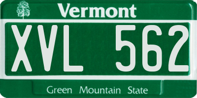 VT license plate XVL562