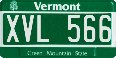 VT license plate XVL566