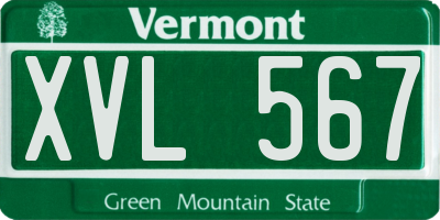 VT license plate XVL567