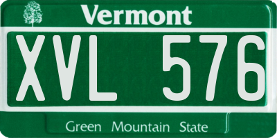 VT license plate XVL576