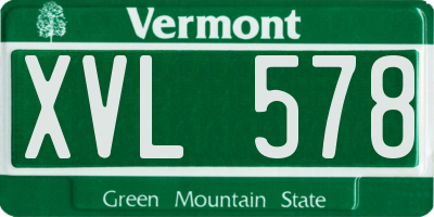 VT license plate XVL578