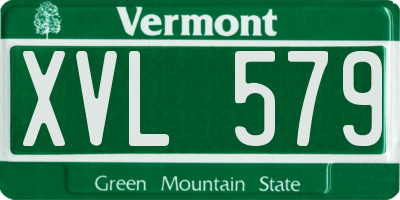 VT license plate XVL579