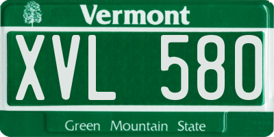 VT license plate XVL580