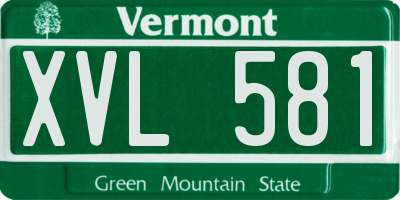VT license plate XVL581