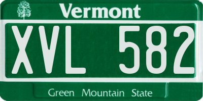 VT license plate XVL582