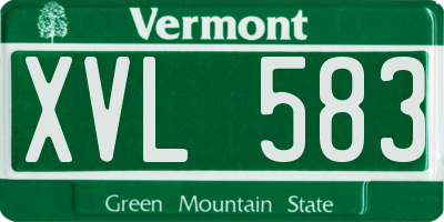 VT license plate XVL583