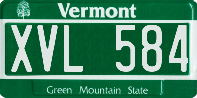VT license plate XVL584
