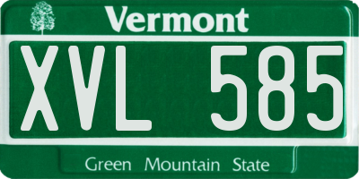 VT license plate XVL585