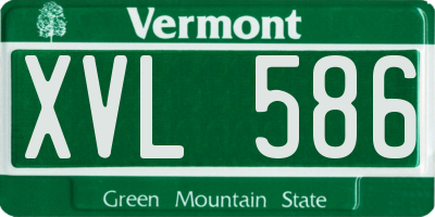 VT license plate XVL586