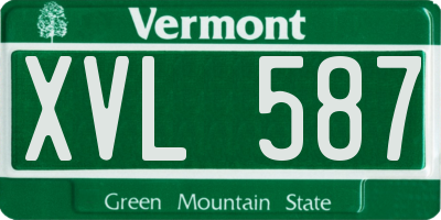 VT license plate XVL587