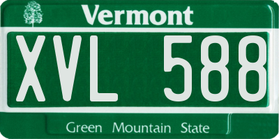 VT license plate XVL588