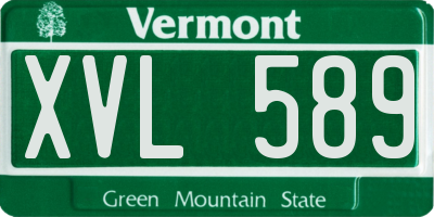 VT license plate XVL589
