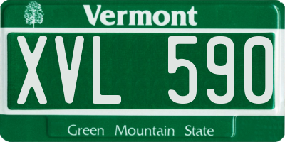 VT license plate XVL590