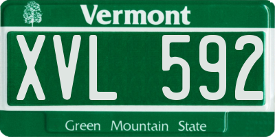 VT license plate XVL592