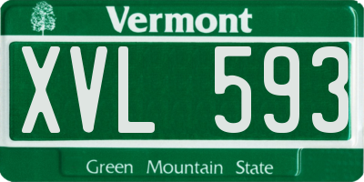 VT license plate XVL593