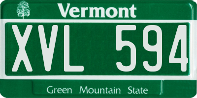 VT license plate XVL594