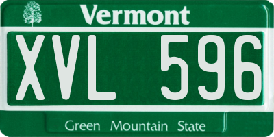 VT license plate XVL596