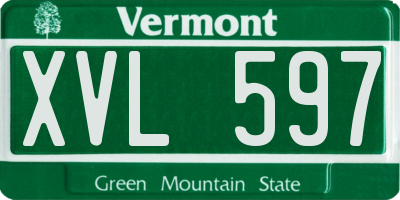 VT license plate XVL597