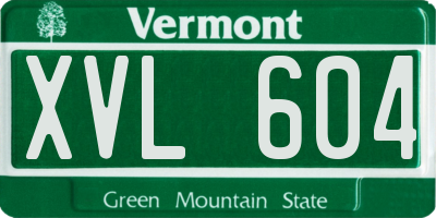 VT license plate XVL604