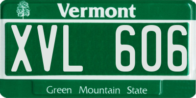 VT license plate XVL606
