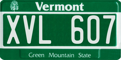 VT license plate XVL607