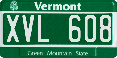 VT license plate XVL608