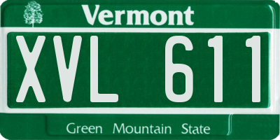 VT license plate XVL611