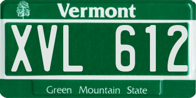 VT license plate XVL612