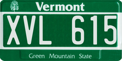VT license plate XVL615