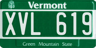 VT license plate XVL619