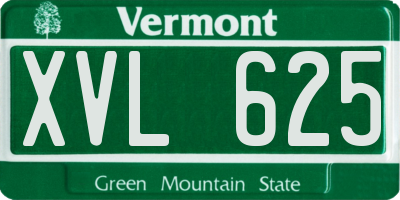 VT license plate XVL625