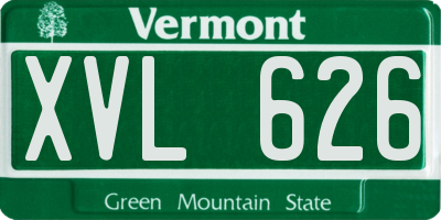 VT license plate XVL626