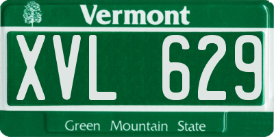 VT license plate XVL629