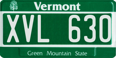VT license plate XVL630
