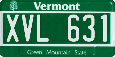 VT license plate XVL631