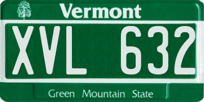 VT license plate XVL632
