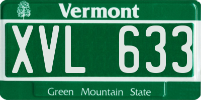 VT license plate XVL633